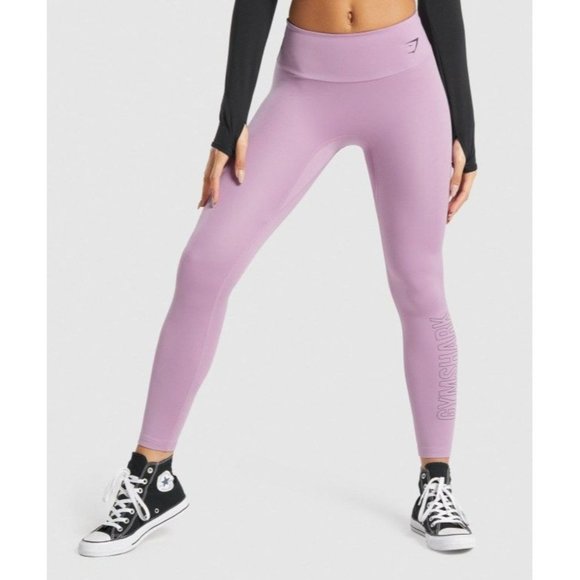Purple Gymshark Training Graphic High Waisted Women's Leggings Size Small - Picture 1 of 12